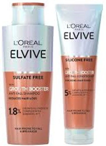 TWIN PACK L'Oreal Elvive GROWTH BOOSTER Shampoo + Conditioner FULL SIZE NEW!