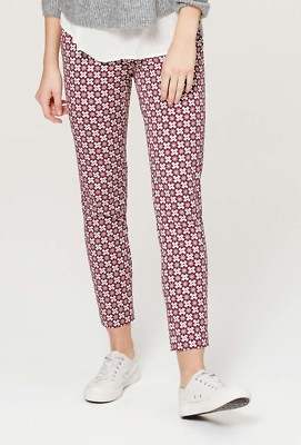 NWT Ann Taylor LOFT Printed Cotton Blend Skinny Ankle Pants Size 4