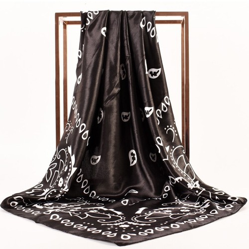 Square Silk Head Scarf - Women's Fashion Satin Scarf Bandana for Hair Neck Wrap - Picture 16 of 85