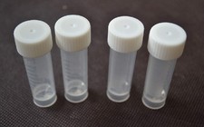 Volume Plastic Sample Bottle 5ML Bottle Vial Storage Container White Cap 25pcs