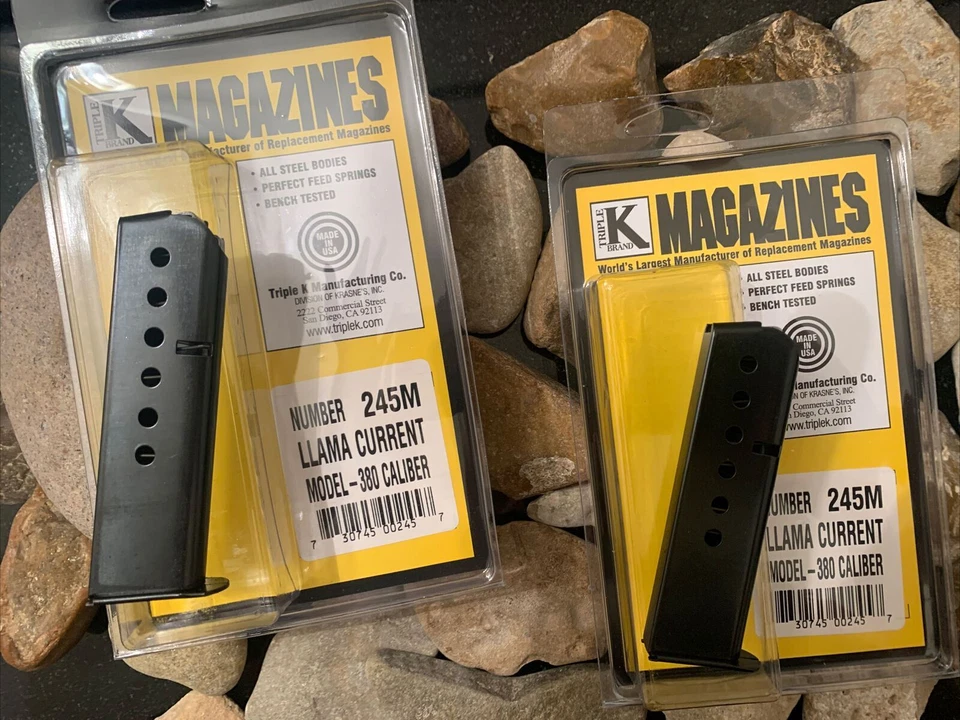 3-Pack Triple K Llama CURRENT 380 ACP .380 auto 7 round magazine new 245M USA - Image 2 of 4