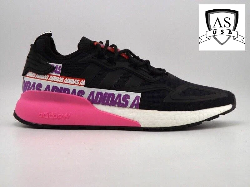 adidas ZX 2K Boost Wordmark Heel Stripe - Black Pink 2020 for sale