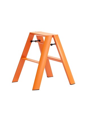Lucano Step Stool 2-step Orange ML2.0-2 Stepladder Folding Lightweight Aluminum