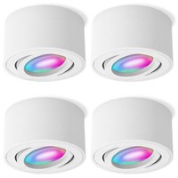 4Er Set CELI-1WM Aufbauspot Weiß Schwenkbar Flach Mit Smart Wlan Rgb Led 5W 230V