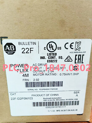 1PCS Brand New Allen Bradley 22F-D2P5N103 4M 0.75kW SerA 22F-D2P5N103  Fast ship