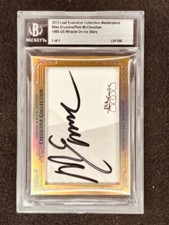 Mike Eruzione Rob McClanahan 2013 Leaf Cut Signature 1/1 JSA 1980 Miracle On Ice