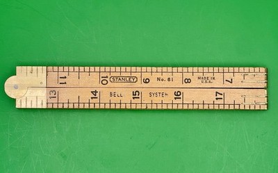 Vintage Stanley -Bell System No 61 24  Folding Ruler.  Great Fathers Day Gift!