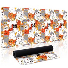 Cute Anime Cat Mouse Pad Large Desk Mat Extended Kawaii Keyboard Mouse Pad Mo...