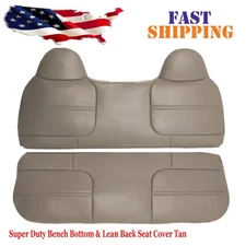 For 2003-2007 Ford F250 F350 F450 F550 Full Bench Bottom&Top Seat Cover Med Tan