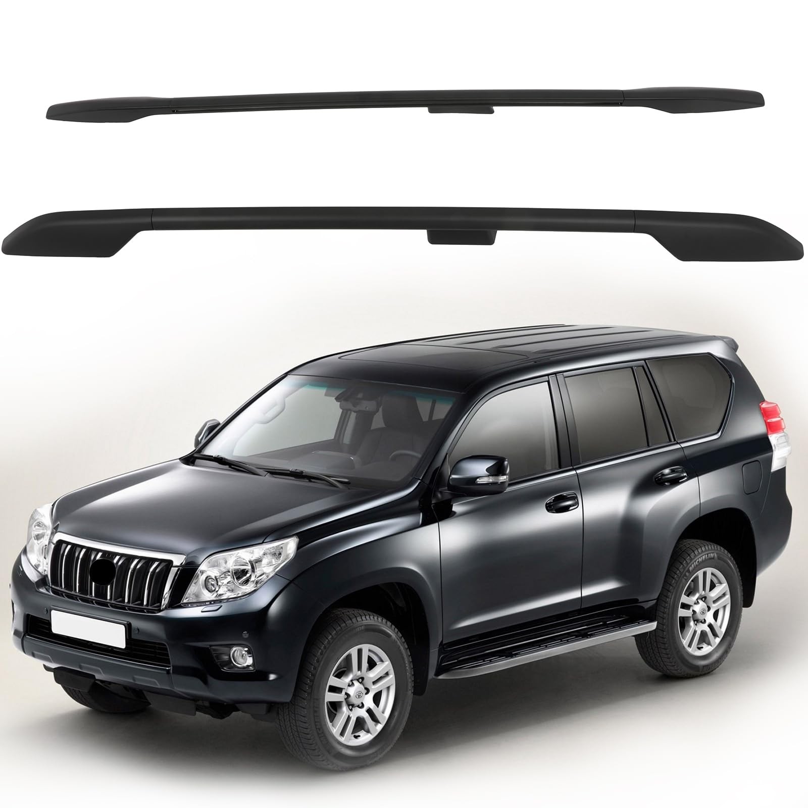 Roof Rack Side Rails for Toyota Land Cruiser 2003 2009 165LBS Weight Capacity