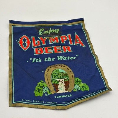 RARE Olympia Beer Hanging Banner VTG Bar Sign Its The Water Tumwater WA 8.5x11
