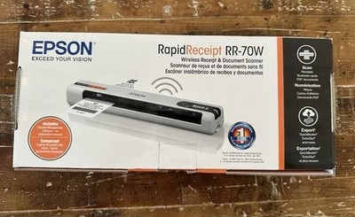 NEW Epson RapidReceipt RR-70W Wireless Mobile Receipt and Color Document Scanner