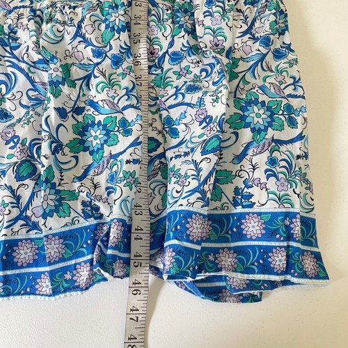 Talbots Dress Floral Midi Womens 16 Blue White Cotton Flutter Sleeve Square Neck - Picture 11 of 11
