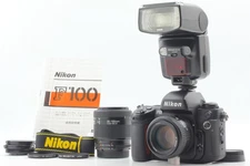 2 Lens [MINT / Flash] Nikon F100 35mm Film Camera AF 50mm F1.4D + 35-105mm Japan