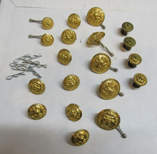 Vintage Waterbury Button Co US Navy Brass Eagle Anchor Buttons Lot of 19 Mixed