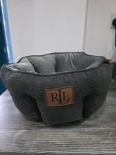 RALPH LAUREN Heather Grey Cozy Soft Touch Small Dog Cat Pet Bed 17"X17"X9"
