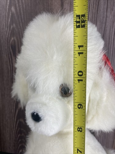 "Caniche francés blanco vintage 12"" K B Brothers pose sentada peluche relleno" - Imagen 7 de 9