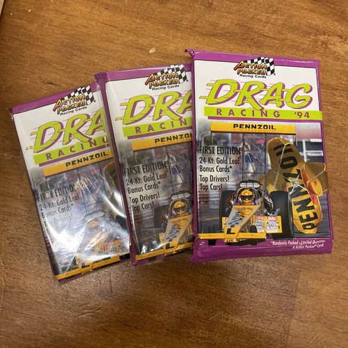 1994 ACTION PACKED DRAG RACING LOT OF 3 UNOPENED PACKS R101157 | eBay
