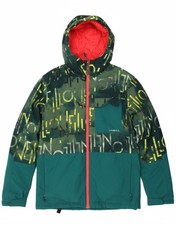 O'NEILL Mens Graphic Hooded Ski Jacket UK 36 Small Green Colourblock DS11