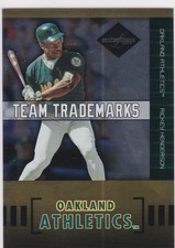 RICKEY HENDERSON 2004 Oakland A's Baseball Team Trademarks LIMITED #d 022/100 SP