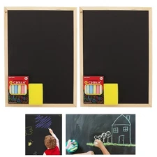 2 Pack Kids Chalkboard Set With Eraser Dry Hanging Draw Board Blackboard