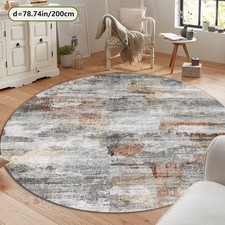 140cm 140cm Modern Tie-Dye Round Mat ZULIDA Modern Gray Tie-Dye Round Mat Soft