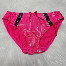 VTG Silky Panty Hot Pink Bikini Sissy Nylon Elastane Brief Size Small Hip 32-36"
