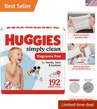 Simply Clean Baby Wipes, Unscented, 3 Packs, 192 Wipes