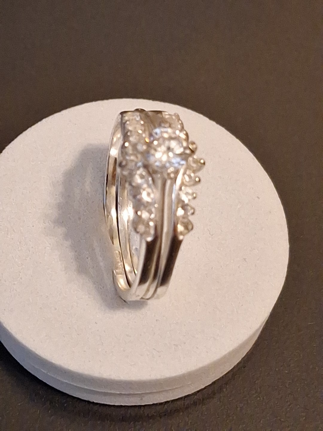 Signed Sterling 925 interchangeable Round Solitai… - image 2