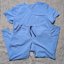 NEW Figs Scrub Set Men's XL - Leon Top, Tansen Joggers Pants - Ceil Blue Scrubs