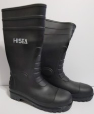 HISEA Men Steel Toe Rain Boots SIZE 9 Waterproof Fishing Hunting Mud Work Boots