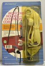Vintage Ironess Iron Cord Holder w/ Extension Cord For Ironing Board USA C. 1990