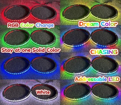 Tzvmny 2PCS 6.5'' Chasing LED Speaker Rings For GMC Sierra Denali Pickup