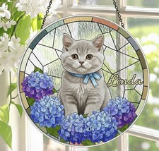 Personalized Dog Cat Glass Art Custom Pet Memorial Suncatcher