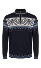 Mens M Dale of Norway Blyfjell 1/4 Zip Lightweight Wool Knit Sweater Navy/Copper