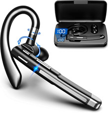 Bluetooth Headset V6.1,100Hrs Talk Time Wireless Earpiece with Mic for Work,Cvc8