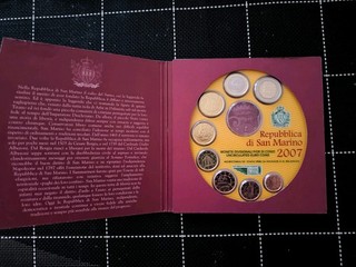 San Marino Euro Münzen Kursmünzensatz 2007 ohne 5€ Münze