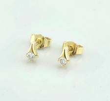 Solitär Brillant Ohrstecker Gold 585 * 14 k Brillantohrstecker Gelbgold *