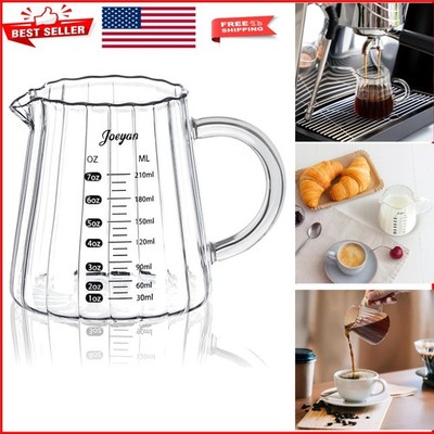 Multi-Purpose 7 oz Glass Measuring Jug with V-Spout   Dishwasher Safe & Durable