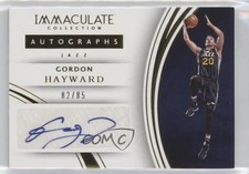 2015-16 Panini Immaculate Auto 82/85 Gordon Hayward #20 Auto 0m4q