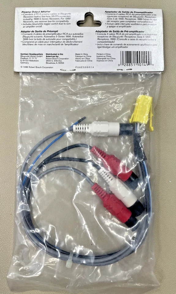 Vintage Blaupunkt 4-Channel Preamp Output Adapter, F00E500014, NOS - Image 3 of 4
