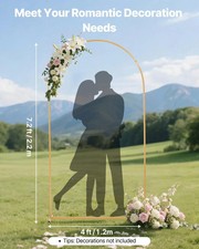 Arch Backdrop Stand, 7.2 x 4 ft, Stable Structure, Easy Assembly, 1 Piece Gold