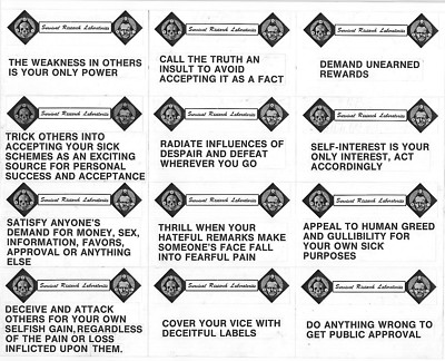 Original Survival Research Labs ''Deliberately False Statements'' Poster