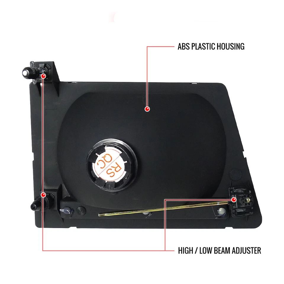 Ford Econoline Van 92-06 Black Housing Headlight + Corner Amber Head Lamp Combo - Image 2 of 4