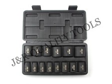 Shallow Impact Socket 12in Drive Set 14pc Metric 6pt Mechanic Repair Hand Tool