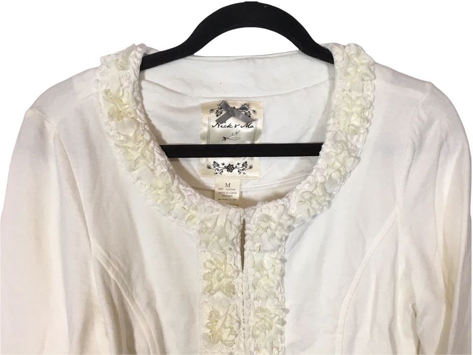 Suéter Top Mujer Nick & Mo Marfil Colección Exclusiva Talla M Volantes Floral Foto 2 de 3