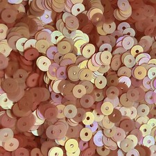 6mm Flat Sequins Rose Pink Transparent Matte Frosted Rainbow Made in USA