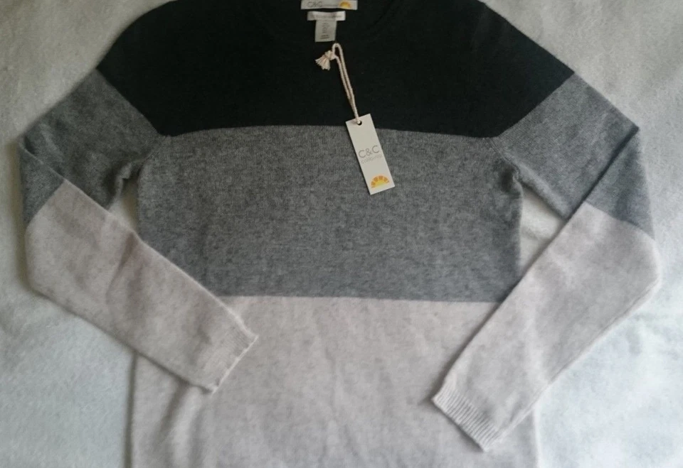 100% 2-PLY Cashmere Jumper, C&C CALIFORNIA ,Size L, Grey, Women's - Image 4 of 4