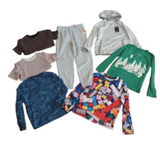 Lot Of Boys School Clothes Size 7/8 Shirts. 365 Fleece Pants New. Lego Shirt.