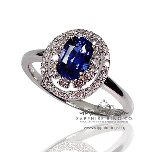 Untreated Certified 18KT 1.30 tcw Blue Cushion Cut Sapphire Engagement Ring - Picture 3 of 12